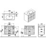 ТумбаVITRA ROOT GROOVE 80 см с круглой раковиной 2 ящика, матовый белый 69436
